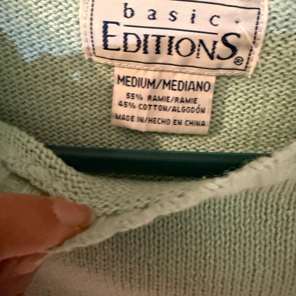 Basic Editions Light mint Green Women's Sweater N… - image 2